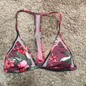 Floral mesh bikini top